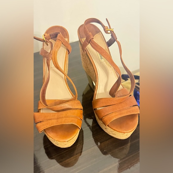 Women's Tan Wedge Sandals - Picture 1 of 6